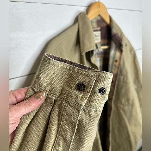 Vintage L.L. Bean Men’s Tan Canvas Flannel-Lined Shirt Jacket Heavyweight Large - Picture 2 of 7